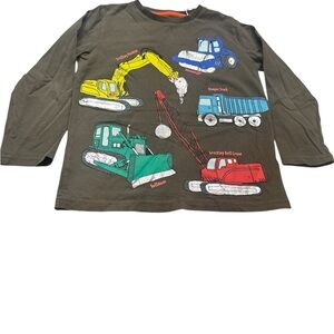 Mini Boden Kids Construction Vehicles Jersey - Brown